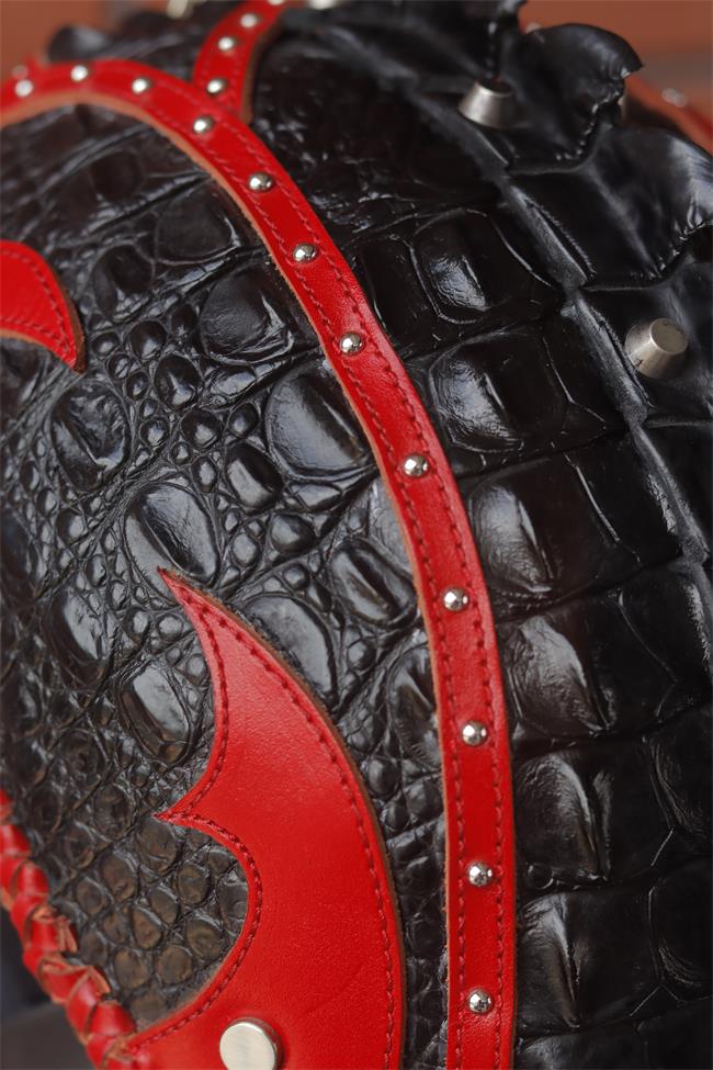 decorative-Half-helmet-Crocodile-Leather
