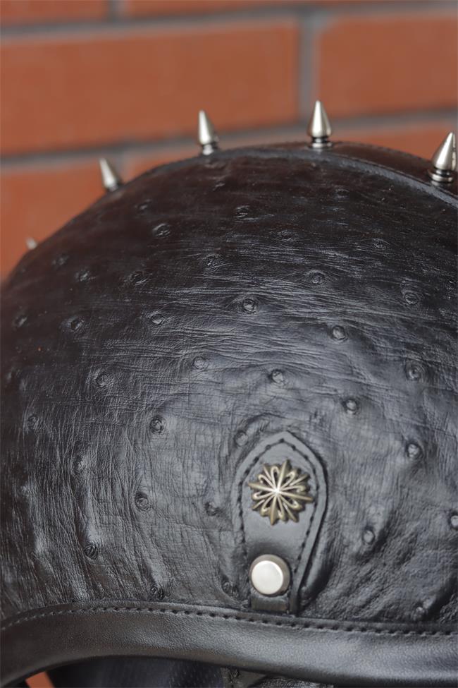 decorative-Half-helmet-Artificial-Breeding-Ostrich-Leather