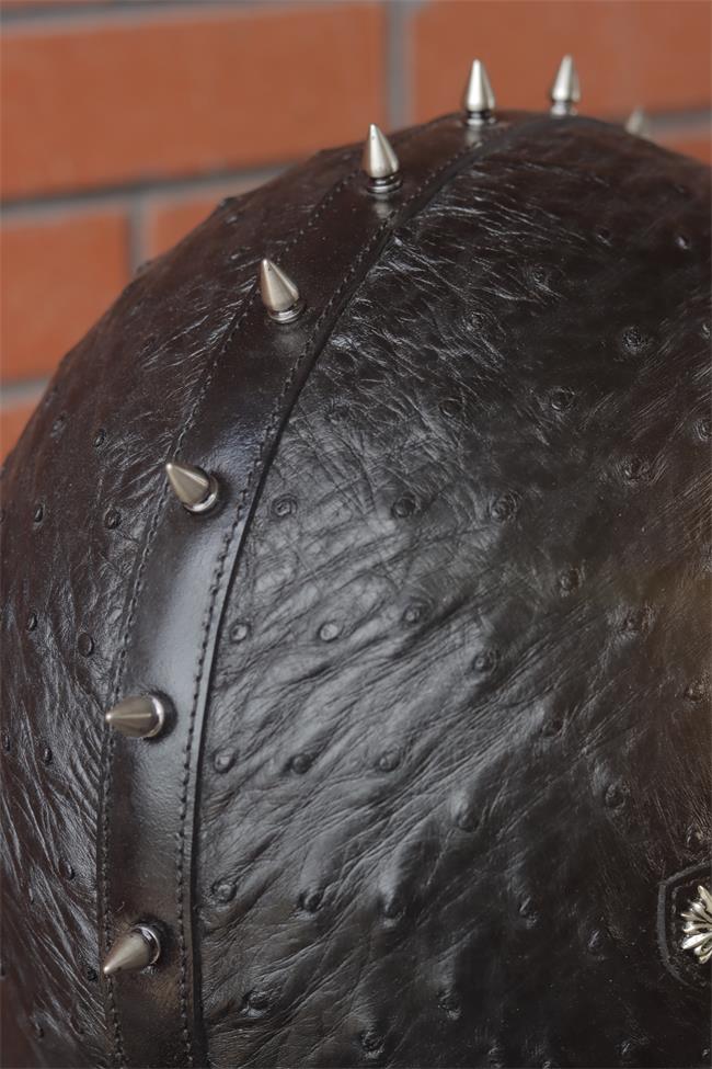 decorative-Half-helmet-Artificial-Breeding-Ostrich-Leather