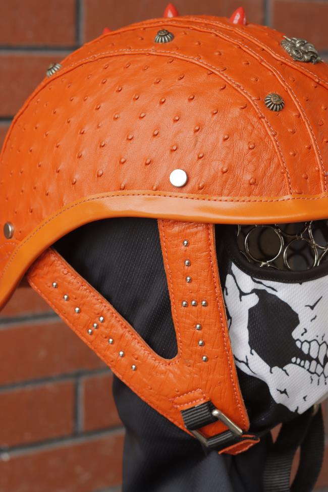 decorative-Half-helmet-Ostrich-Leather