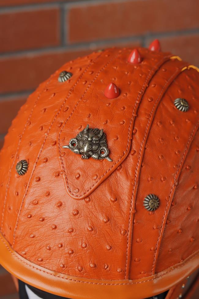 decorative-Half-helmet-Ostrich-Leather
