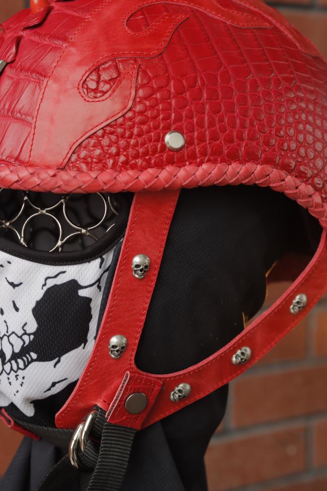 decorative-half-helmet-crocodile-leather