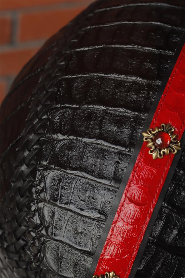 decorative-3/4helmet-crocodile-leather