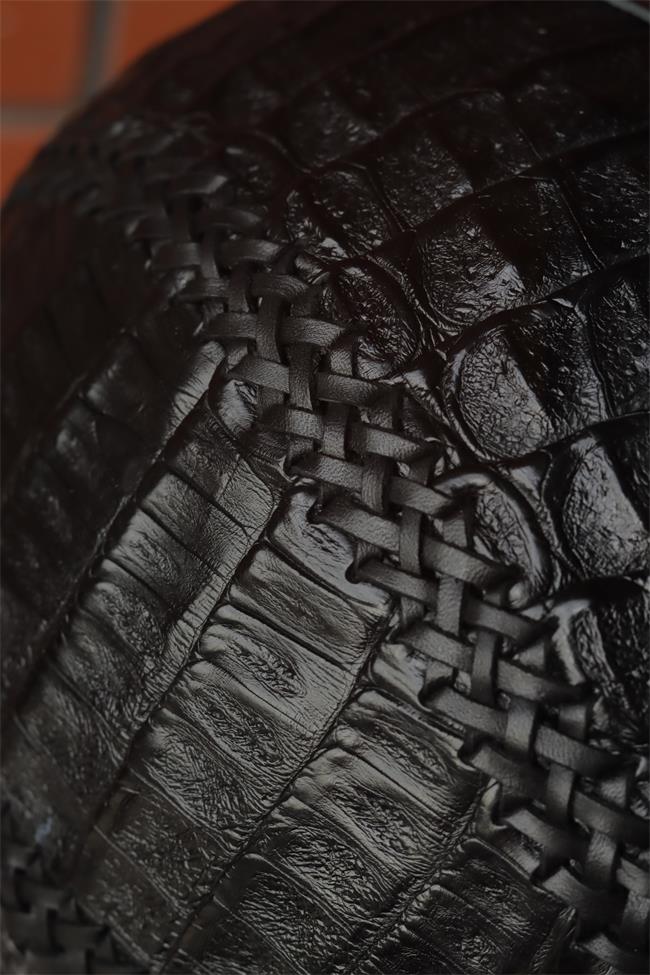 decorative-3/4helmet-crocodile-leather