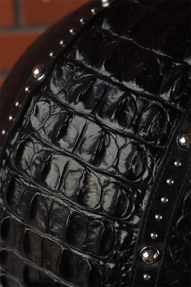 decorative-3/4helmet-crocodile-leather