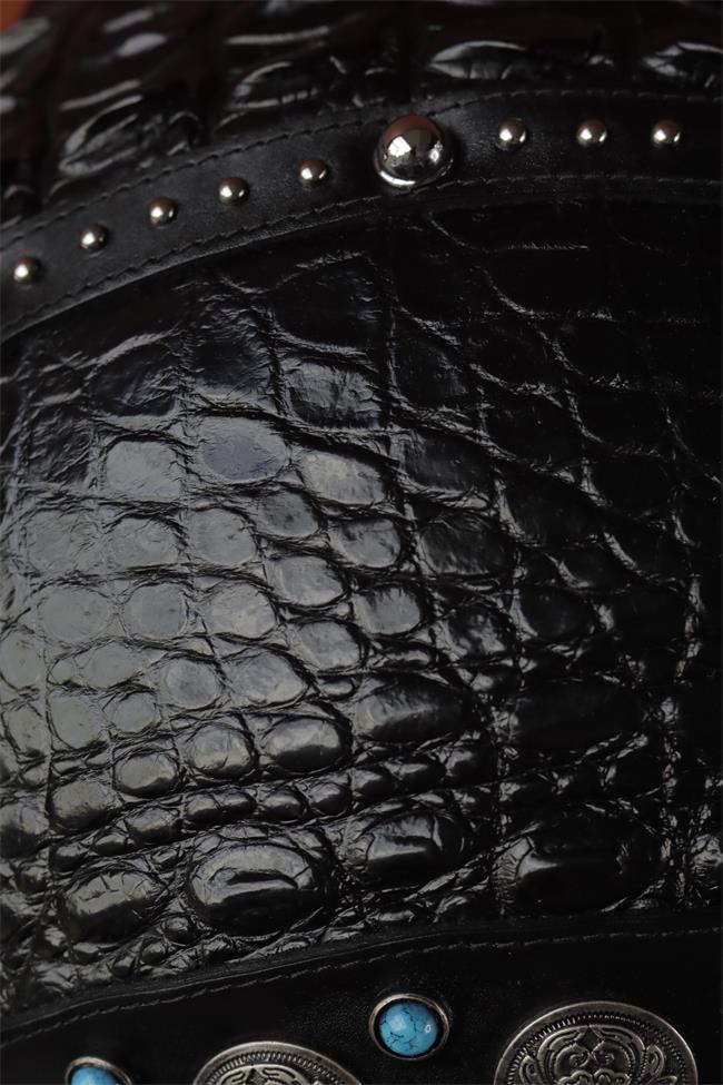 decorative-3/4helmet-crocodile-leather