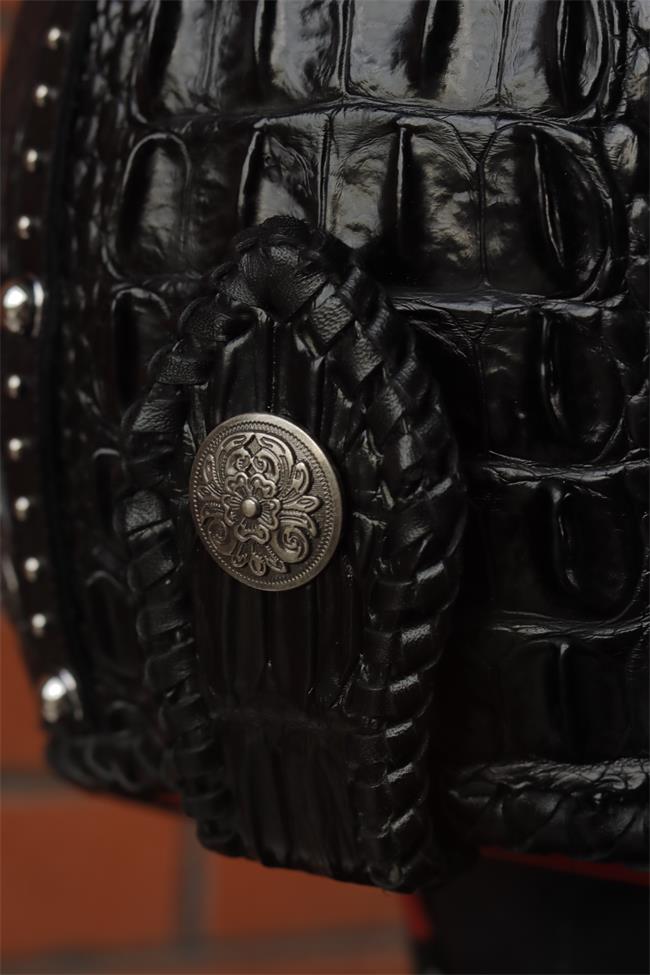 decorative-3/4helmet-crocodile-leather
