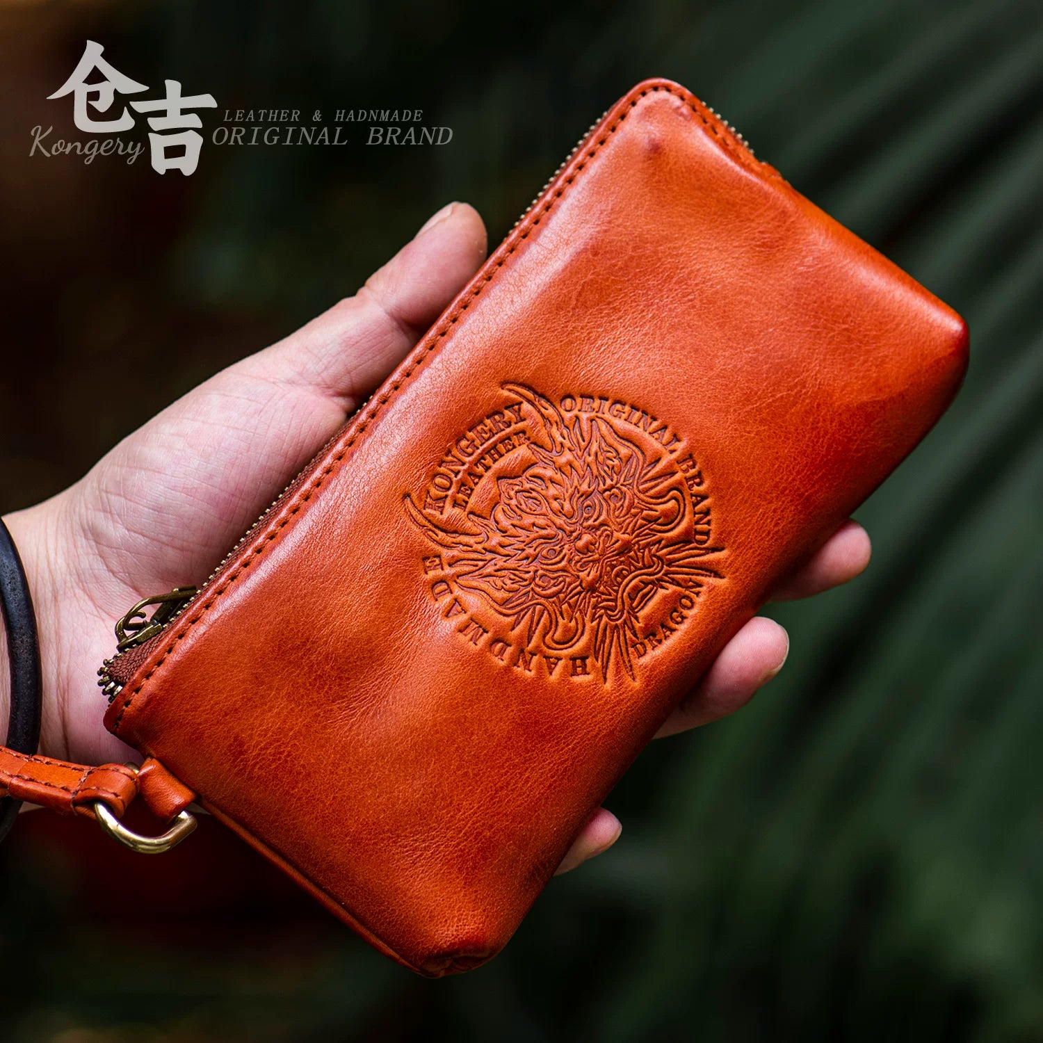 Supreme Dragon / Short + Long Set leather biker phone wallet