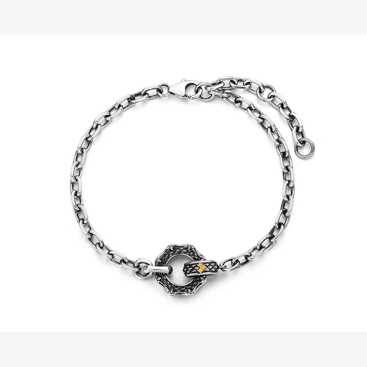 Adjustable Dragon Scale Sterling Silver Bracelet – product view