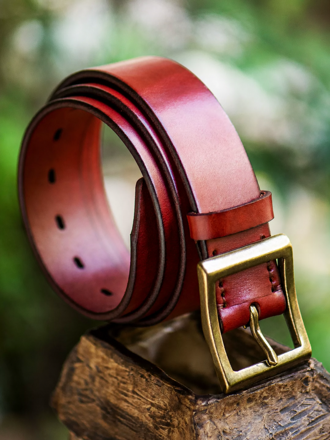 American Vintage Minimalist Full-Grain Leather Biker Belt – Complete American vintage belt