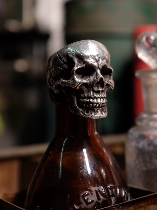 Anatomical Skull 925 Sterling Silver Biker Ring — view 1
