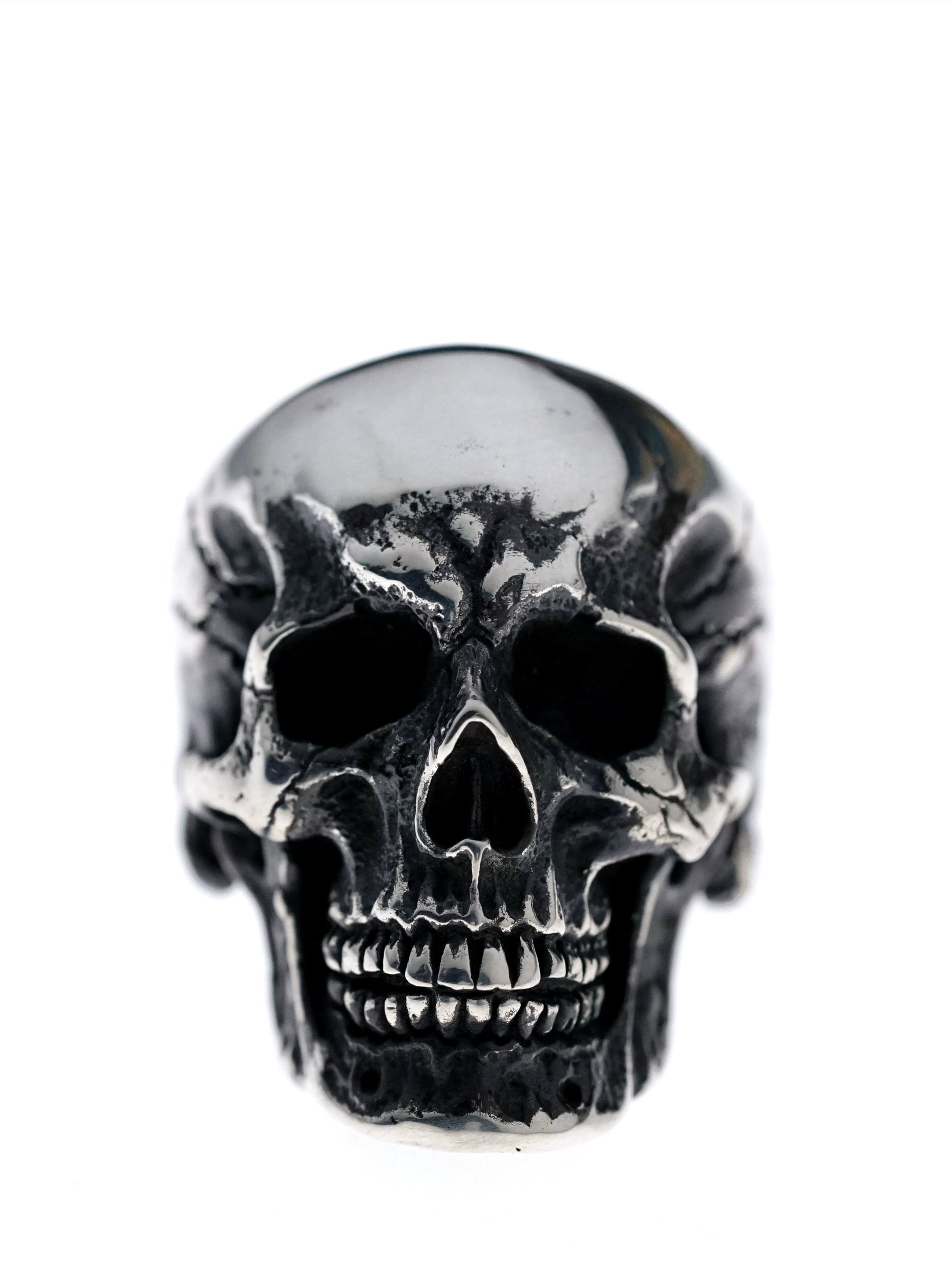 Anatomical Skull 925 Sterling Silver Biker Ring — view 3