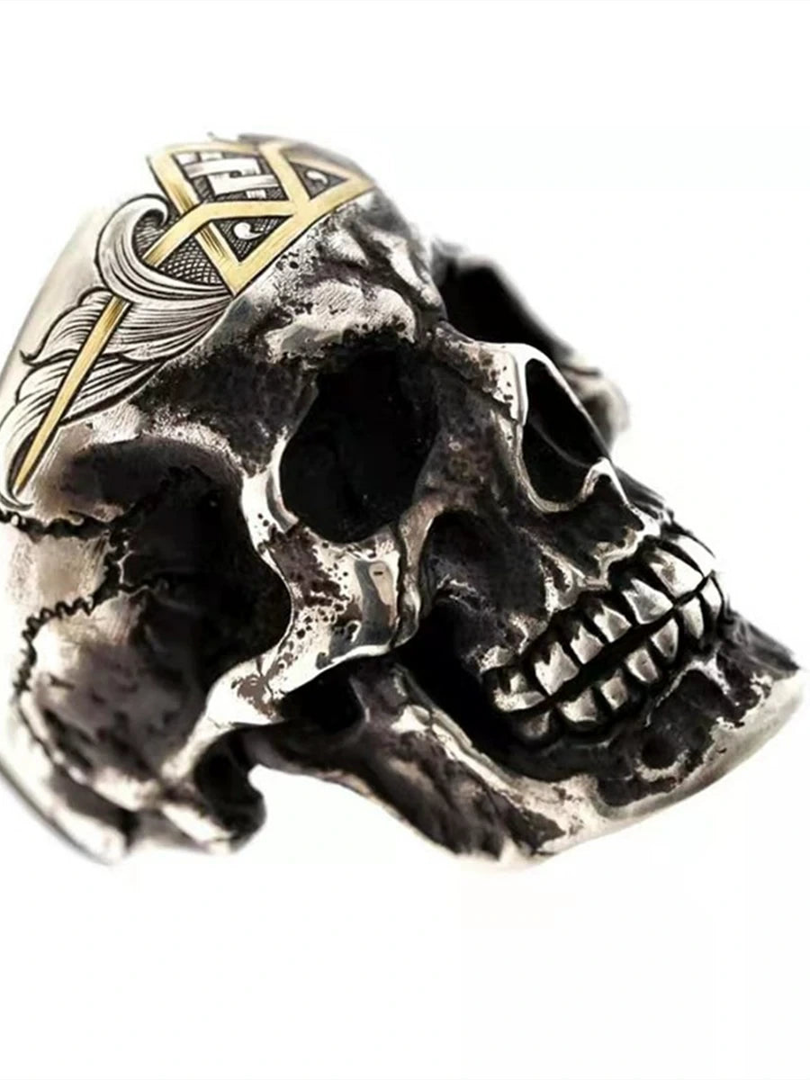 Anatomical Skull 925 Sterling Silver Biker Ring — view 4
