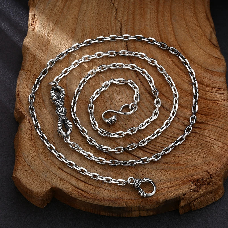 Antiqued Sterling Silver Cross and Vajra Necklace - view 3