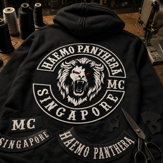 applique tackle twill club hoodie