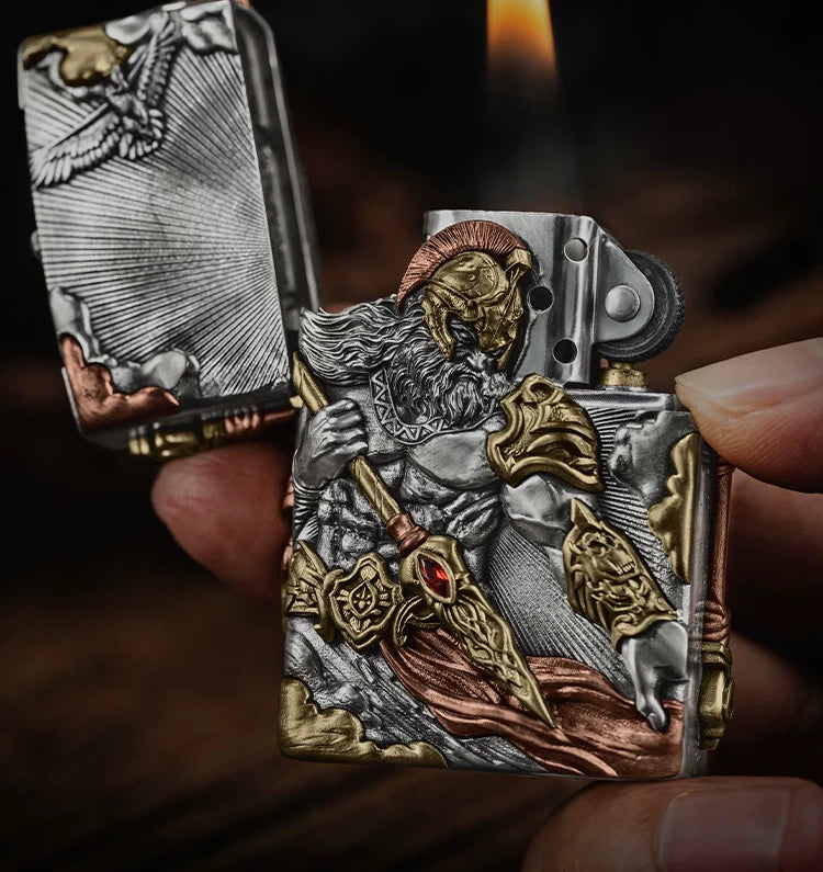 Ares God of War 3D Relief Biker Lighter – clean product detail view 2
