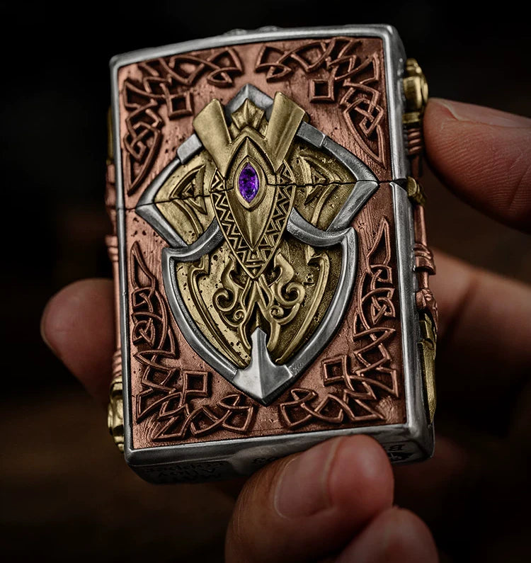 Ares God of War 3D Relief Biker Lighter – clean product detail view 3