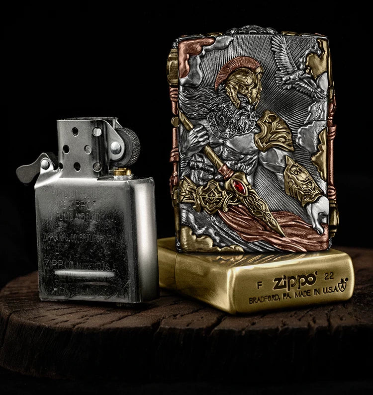 Ares God of War 3D Relief Biker Lighter – clean product detail view 4