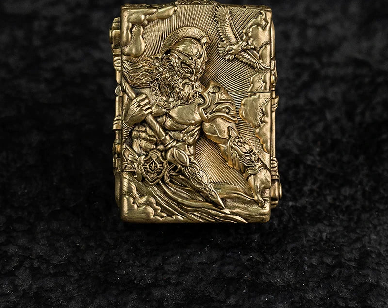 Ares God of War 3D Relief Biker Lighter – verified variant image – Brass