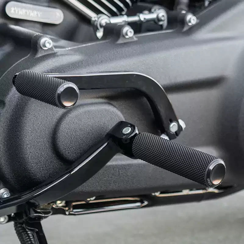 Arlen Ness black knurled foot pegs harley controls