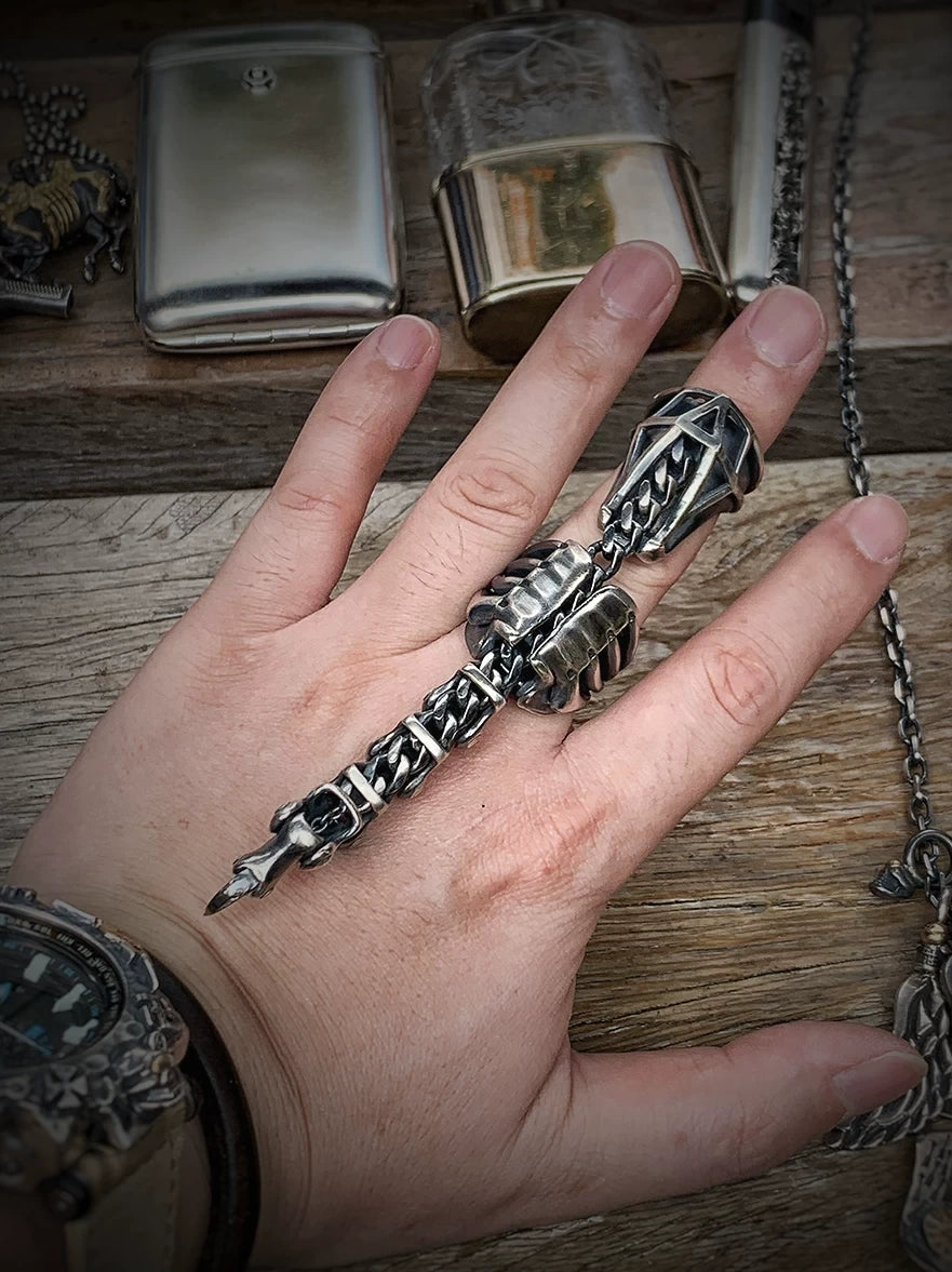 Articulated Scorpion 925 Sterling Silver Biker Ring — view 2