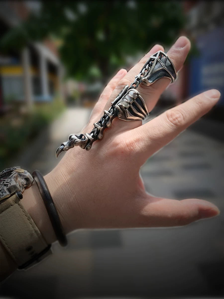 Articulated Scorpion 925 Sterling Silver Biker Ring — view 3