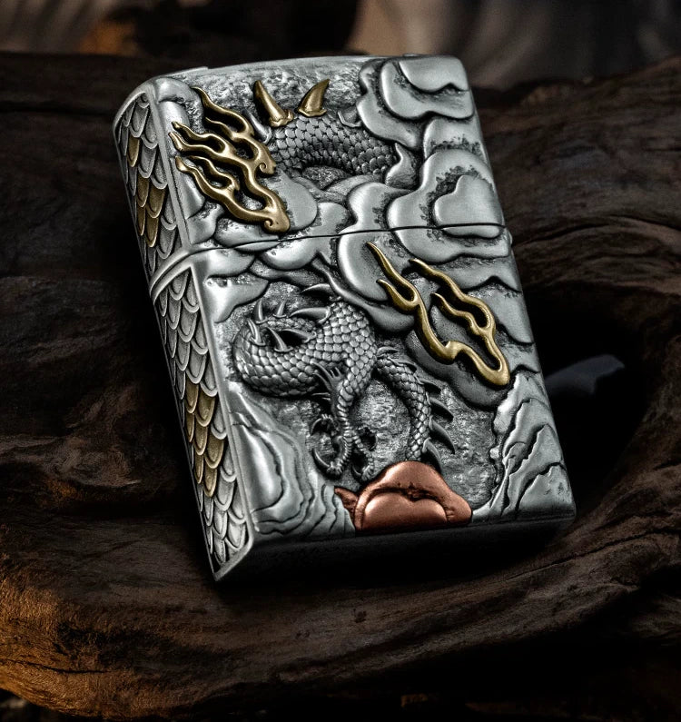 Ascendant Dragon 3D Relief Biker Lighter – clean product detail view 1