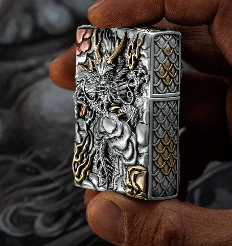 Ascendant Dragon 3D Relief Biker Lighter – clean product detail view 4