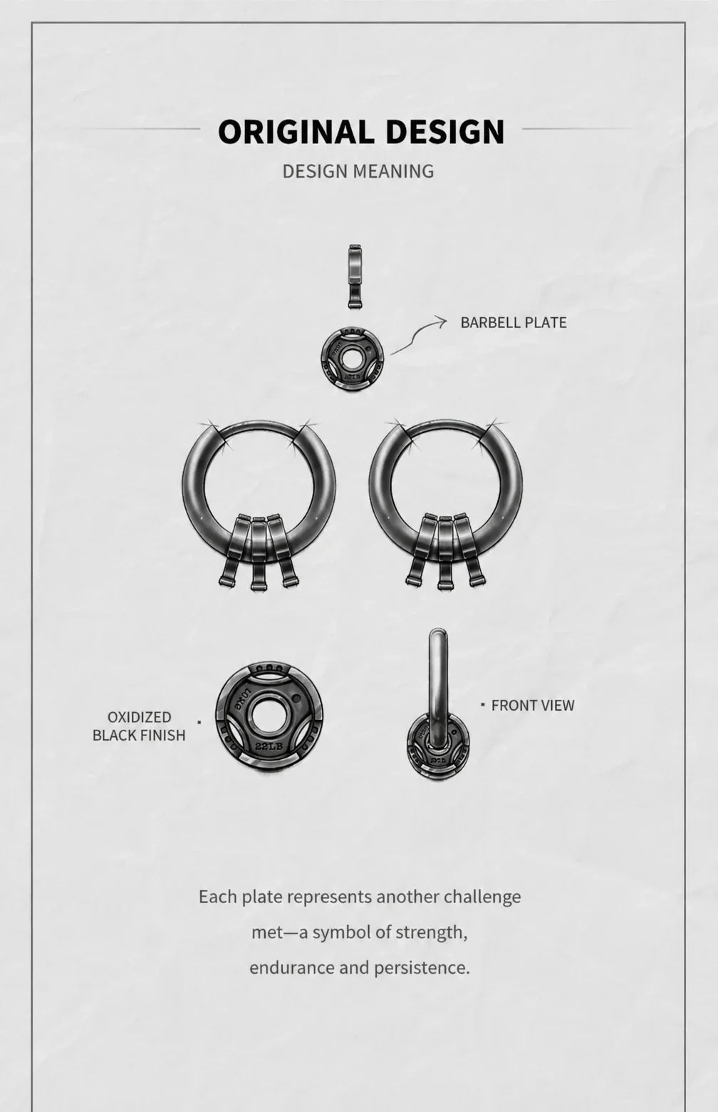 Sterling Silver Barbell Plate Hoop Earrings - design meaning