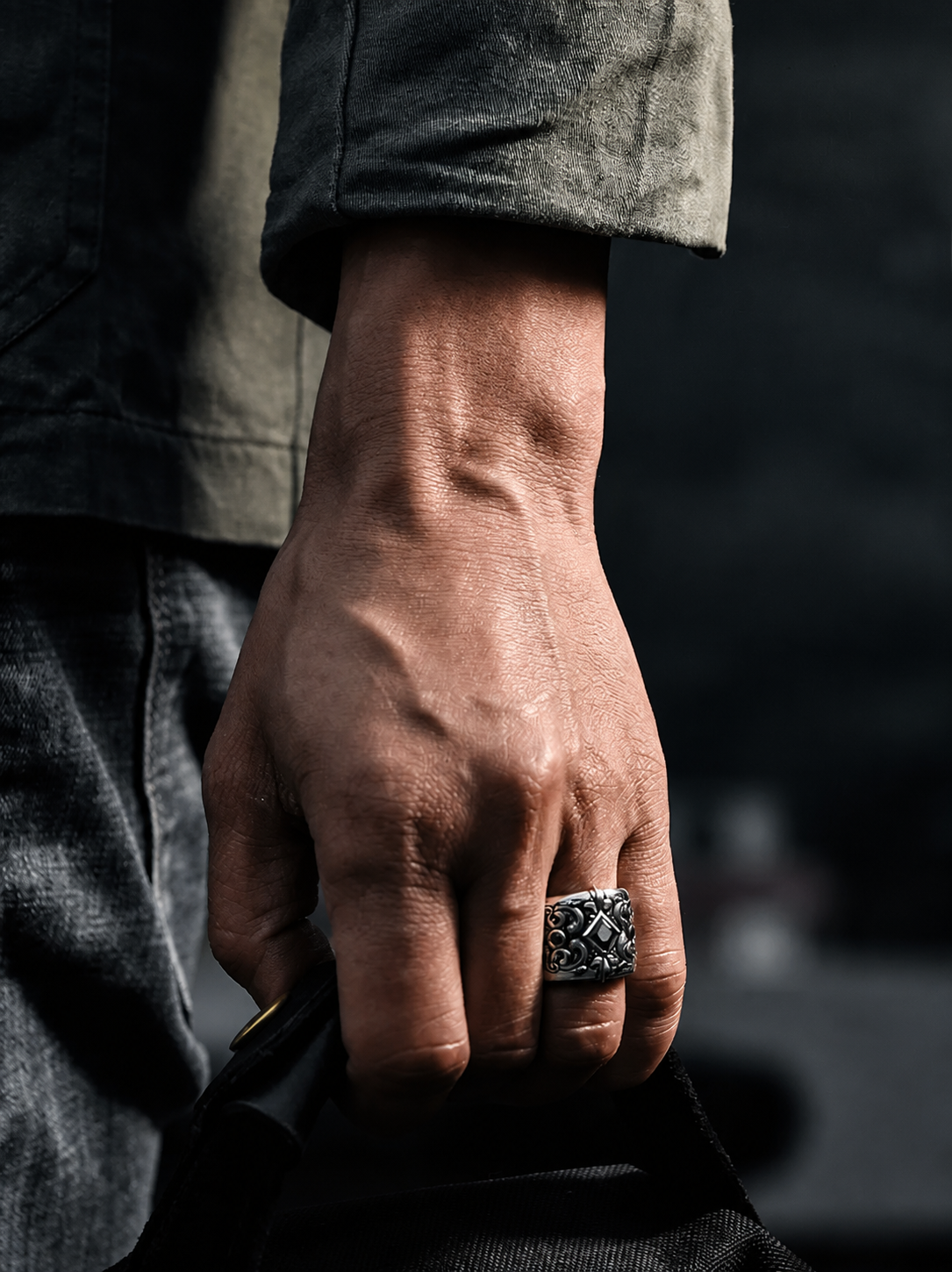 Black Cubic Zirconia Sterling Silver Ring - product view 3