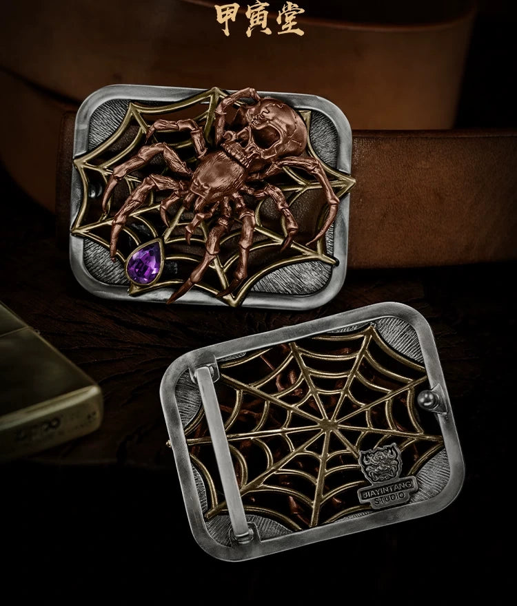 Black Widow Spider Biker Belt Buckle detail view 1