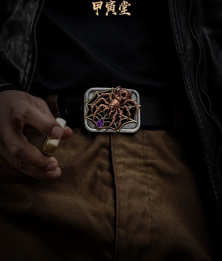 Black Widow Spider Biker Belt Buckle detail view 2