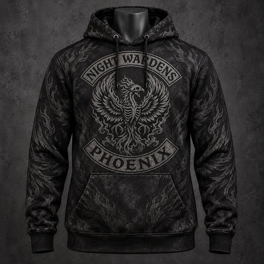 Blackout heritage all-over print club hoodie with subtle charcoal graphics and an approved club emblem.