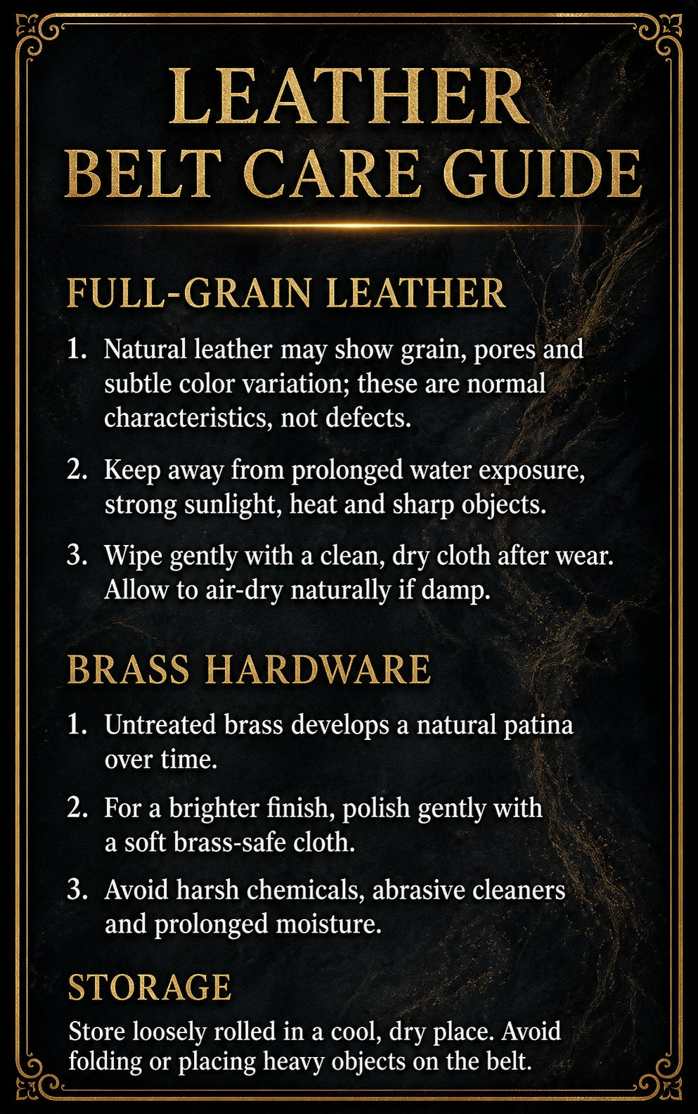 Brass Cavalry Hook Full-Grain Leather Biker Belt English leather and brass care guide