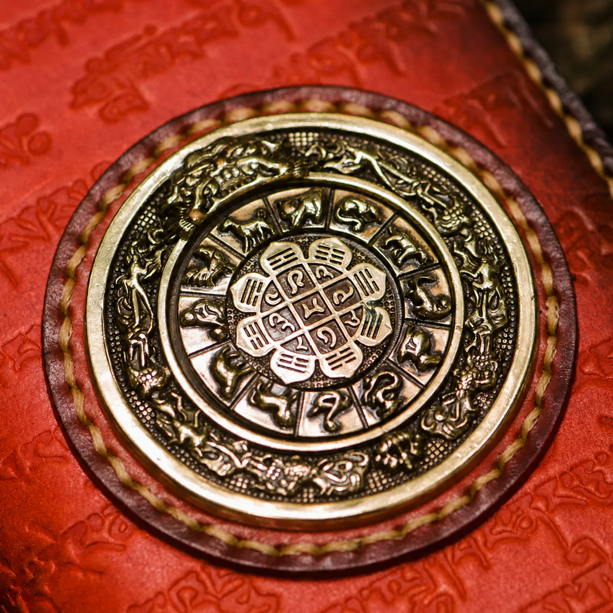 handcrafted Buddhist medallion leather biker wallet buddhist medallion biker wallet 4