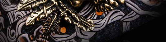 Carved Skull Full-Grain Leather Biker Belt with Brass Buckle – Leather carving detail