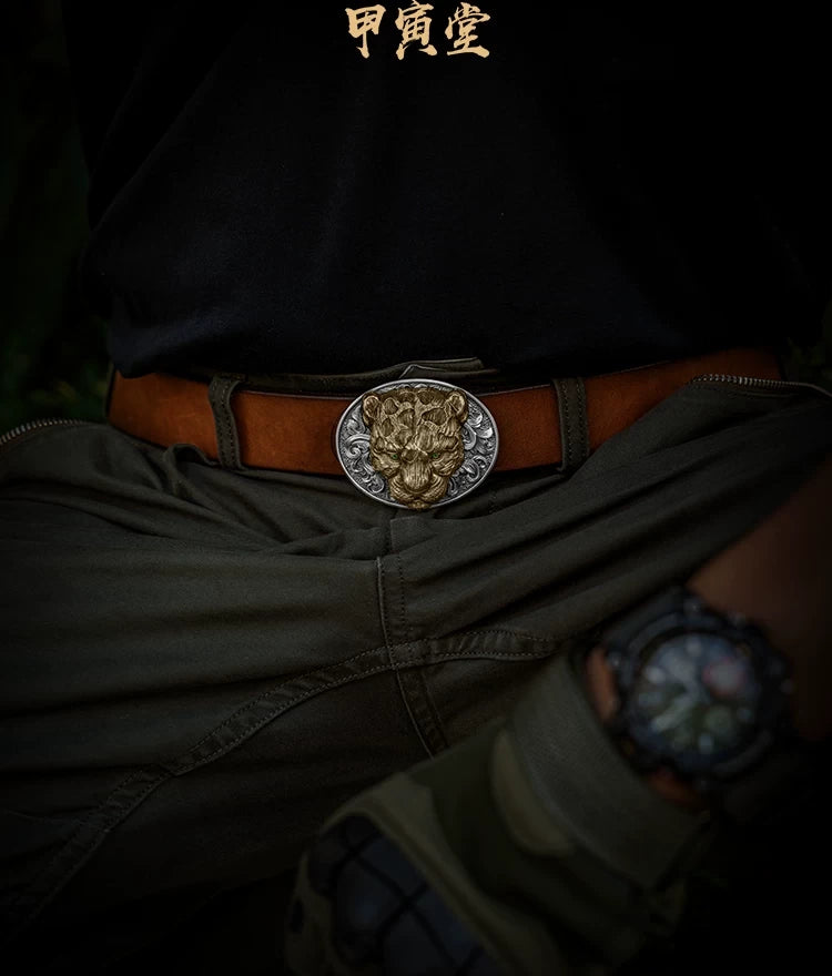 Cheetah 3D Relief Biker Belt Buckle detail view 2