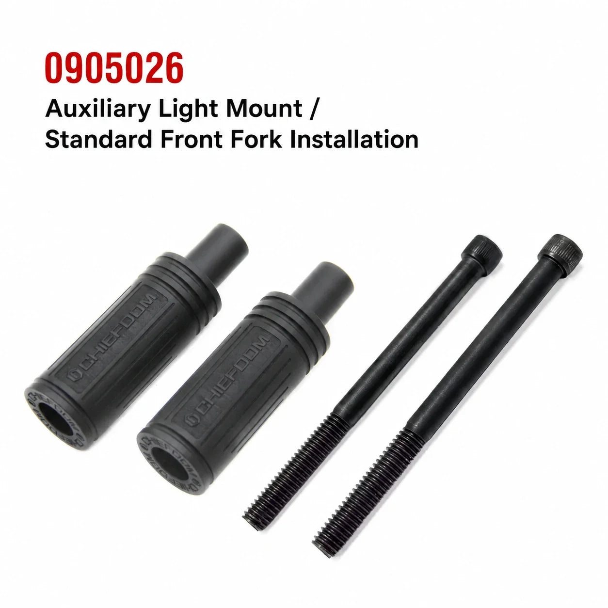 Chiefdom 0905026 auxiliary light mount for standard Harley front fork installation