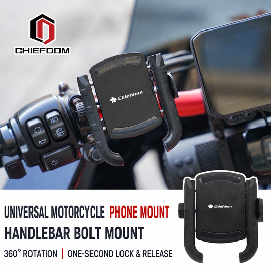 Chiefdom concealed black handlebar phone mount for Harley-Davidson