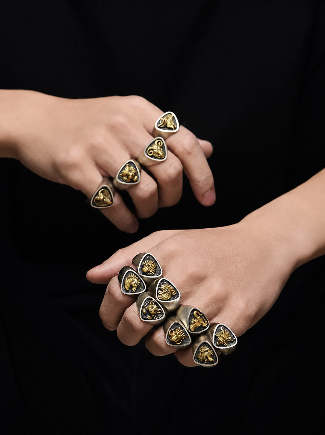 Chinese Zodiac Sterling Silver Ring - product view 5