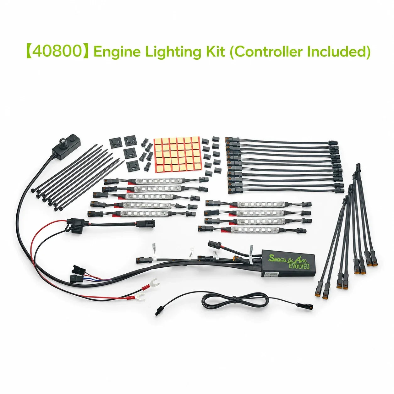 Ciro 40800 engine lighting kit with Bluetooth controller and installation hardware