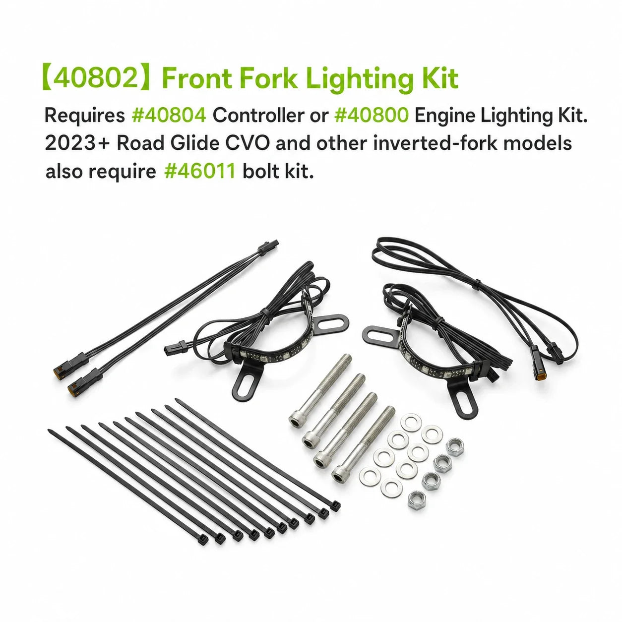 Ciro 40802 front fork LED lighting kit with mounting hardware