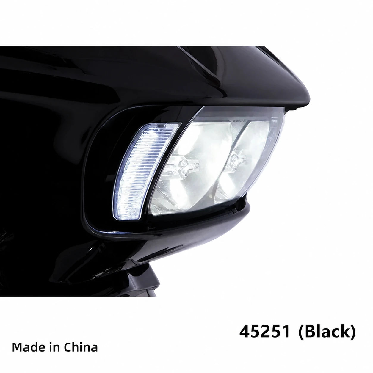 Ciro 45251 black LED running and turn signal light insert for Harley Road Glide