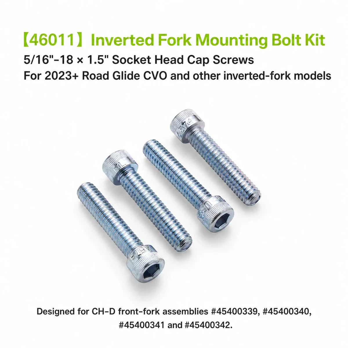 Ciro 46011 inverted front fork mounting bolt kit with four socket head screws