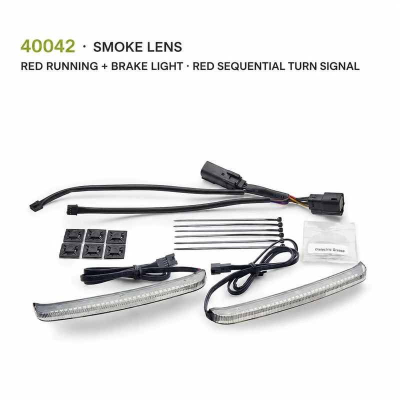 Ciro 40042 smoke lens saddlebag LED kit with red sequential turn signals