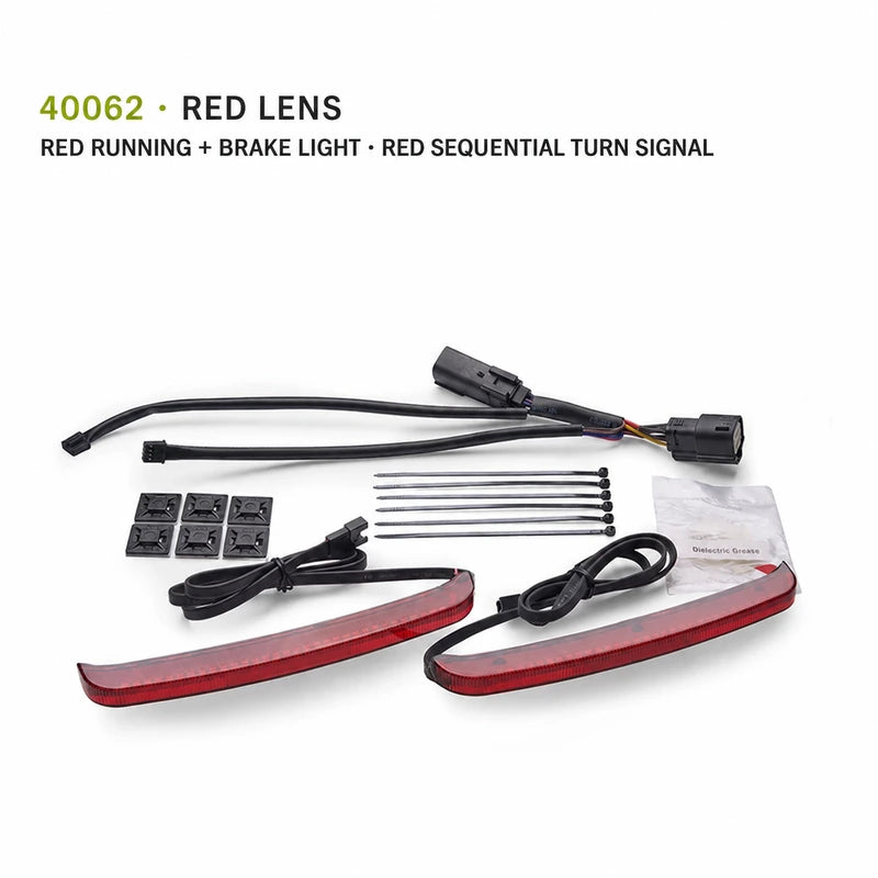 Ciro 40062 red lens saddlebag LED kit with red sequential turn signals