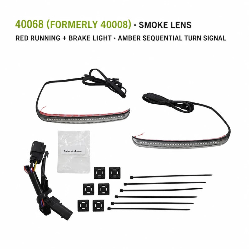 Ciro 40068 smoke lens saddlebag LED kit with amber sequential turn signals