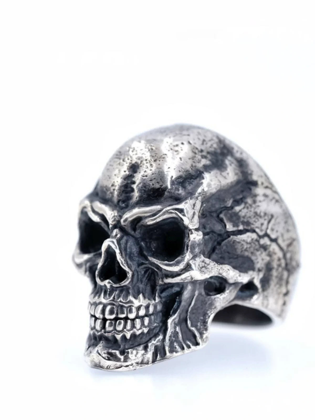 Classic Skull Head 925 Sterling Silver Biker Ring — view 5