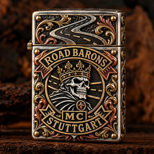 Limited club collectible lighter with an authorized emblem and presentation case