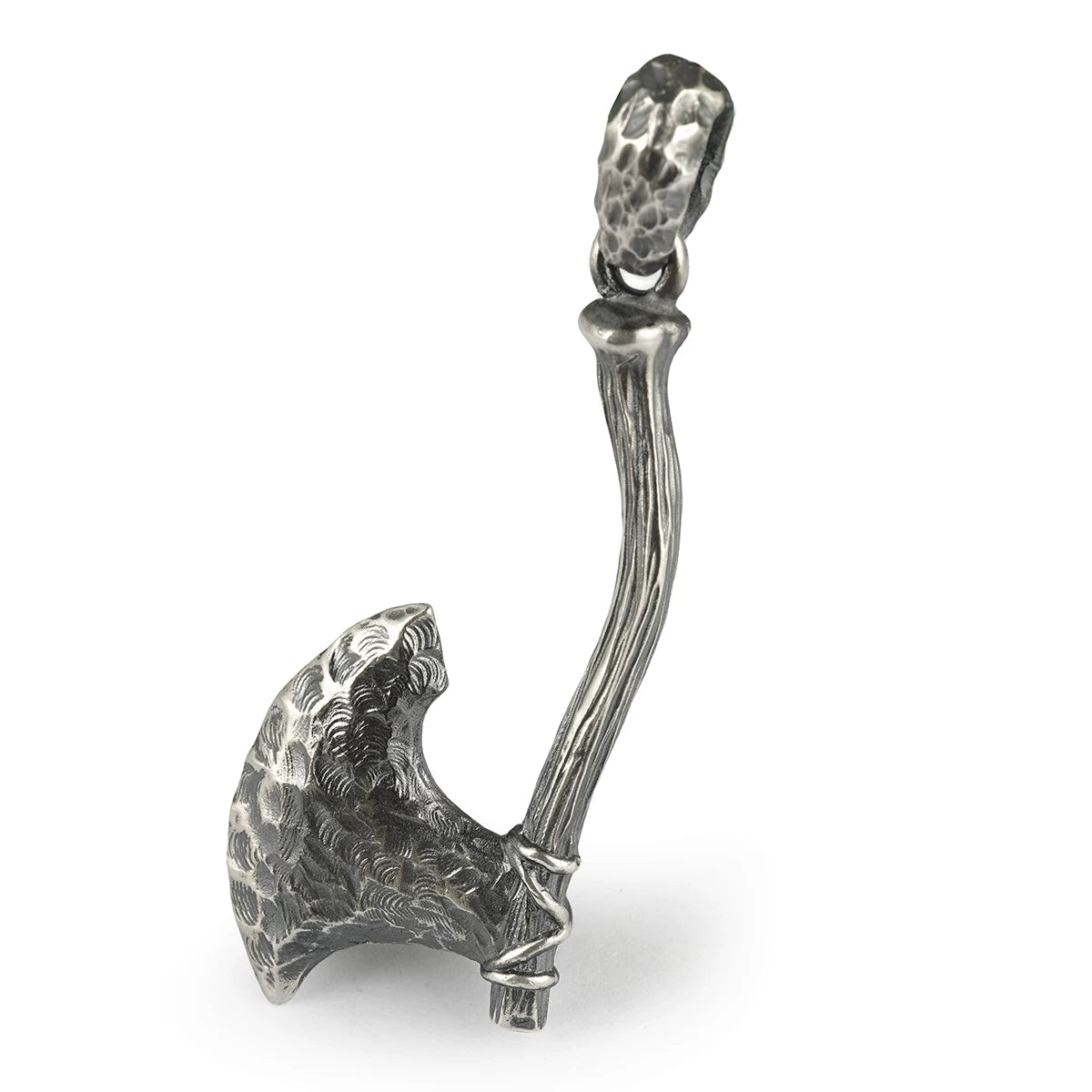 Crescent stone axe pendant style isolated on white